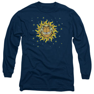 AN OFFCIALLY LICENSED GARFIELD CELESTIAL MEN'S LONG SLEEVE T-SHIRT NAVY