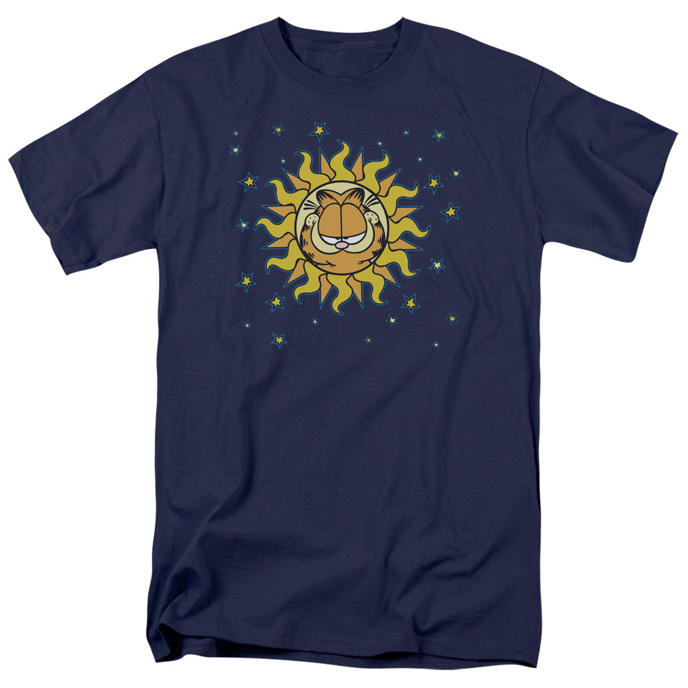 AN OFFCIALLY LICENSED GARFIELD CELESTIAL MEN'S REGULAR FIT T-SHIRT NAVY