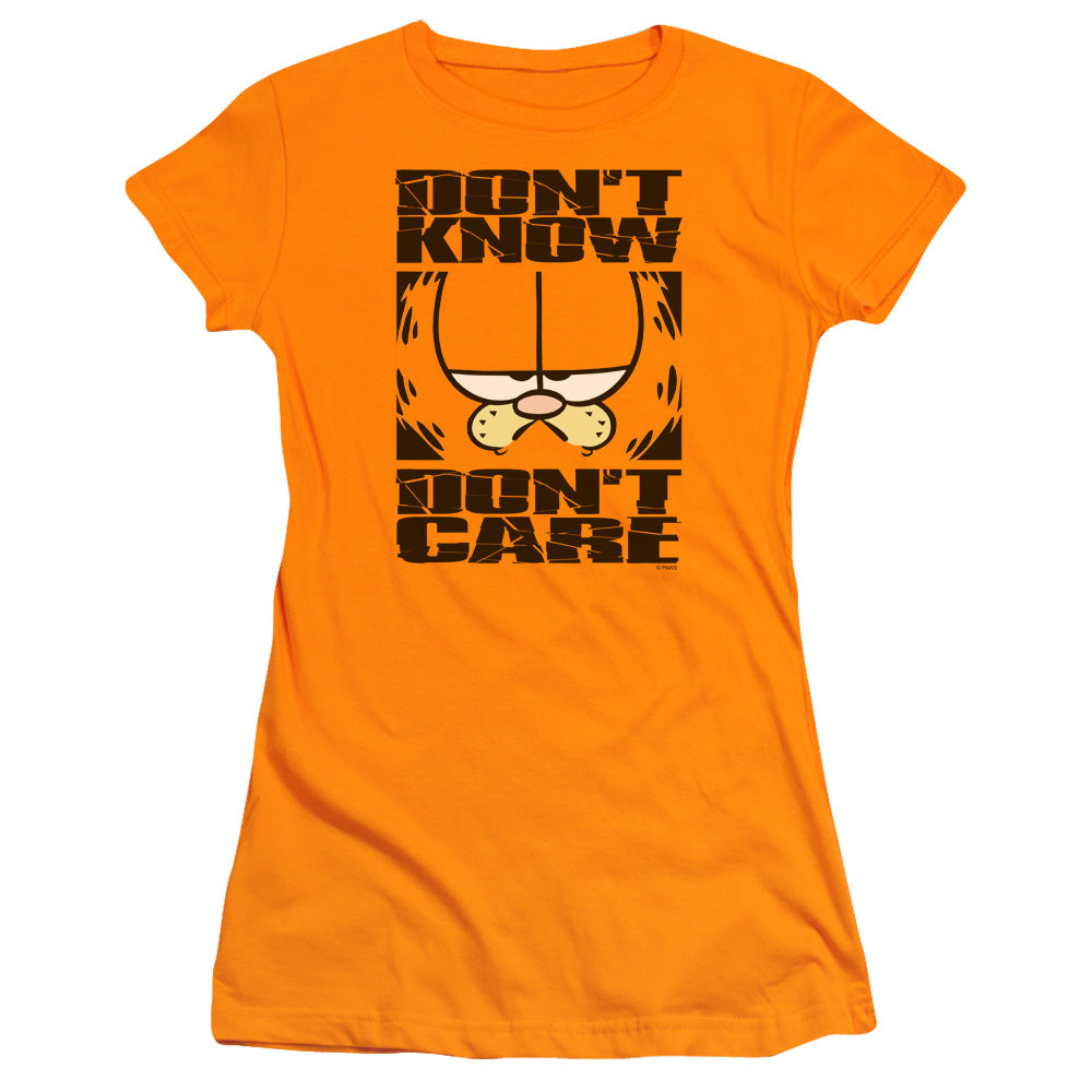 Garfield Dont Know Dont Care Licensed Women's T-Shirt Juniors XL