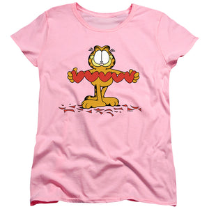 AN OFFCIALLY LICENSED GARFIELD SWEETHEART WOMEN'S REGULAR FIT T-SHIRT PINK