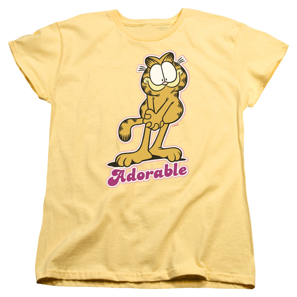 AN OFFCIALLY LICENSED GARFIELD ADORABLE WOMEN'S REGULAR FIT T-SHIRT BANANA