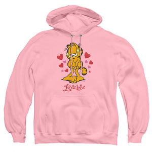 AN OFFCIALLY LICENSED GARFIELD LOVABLE ADULT UNISEX PULLOVER HOODIE PINK