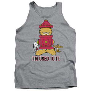 AN OFFCIALLY LICENSED GARFIELD IM USED TO IT ADULT UNISEX TANK TOP ATHLETIC HEATHER
