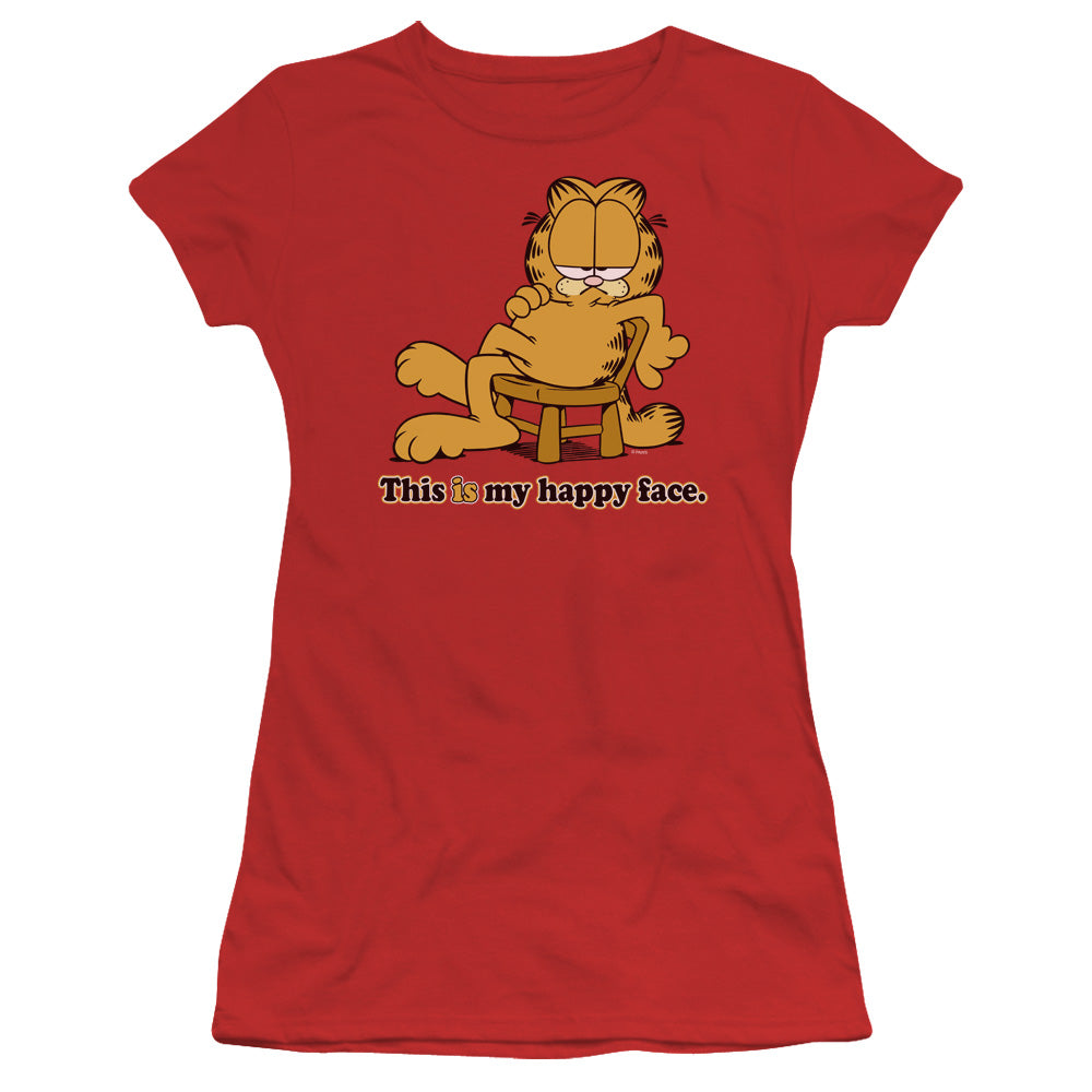 Garfield Happy Face Licensed Women's T-Shirt Juniors SM
