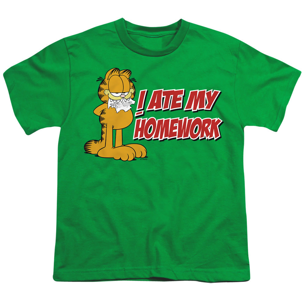 Garfield I Ate My Homework Licensed Kid's T-Shirt (Ages 4-7) SM-XL