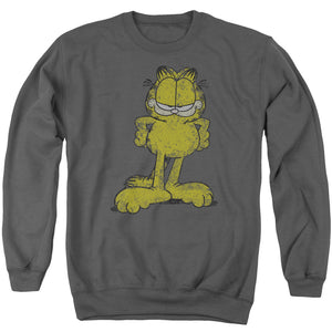 AN OFFCIALLY LICENSED GARFIELD BIG OL CAT ADULT UNISEX CREWNECK SWEATSHIRT CHARCOAL