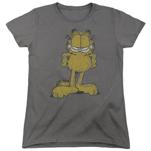 AN OFFCIALLY LICENSED GARFIELD BIG OL CAT WOMEN'S REGULAR FIT T-SHIRT CHARCOAL