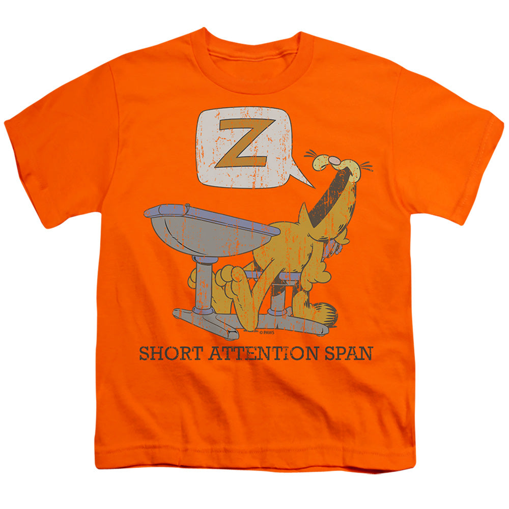 Garfield Attention Span Licensed Kid's T-Shirt (Ages 4-7) SM-XL