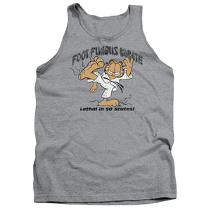 AN OFFCIALLY LICENSED GARFIELD FOOT FUNGUS KARATE ADULT UNISEX TANK TOP ATHLETIC HEATHER