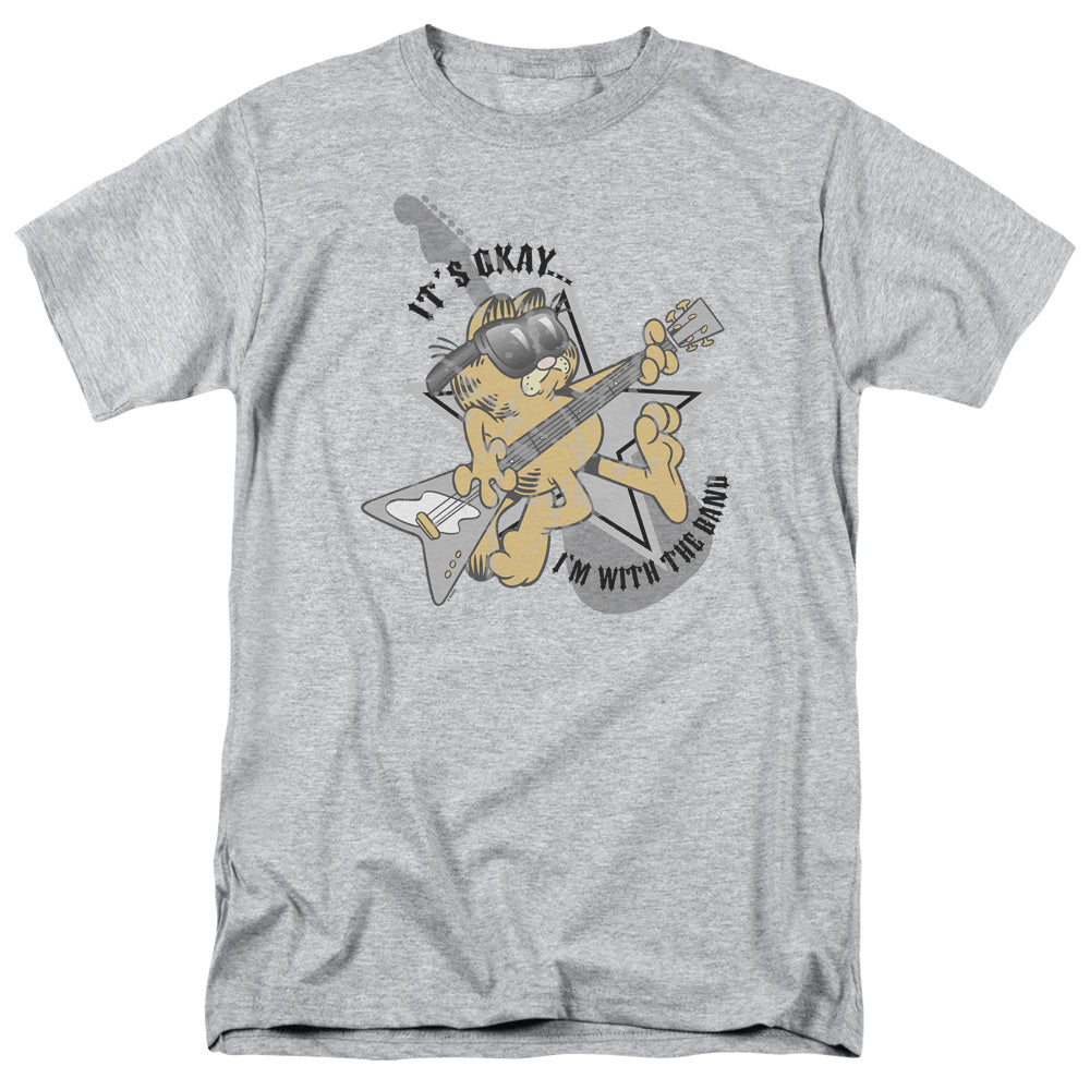 Garfield Im With The Band Licensed Adult Unisex T-Shirt Regular Fit Tee SM-3X