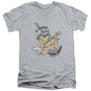AN OFFCIALLY LICENSED GARFIELD IM WITH THE BAND MEN'S V-NECK T-SHIRT ATHLETIC HEATHER