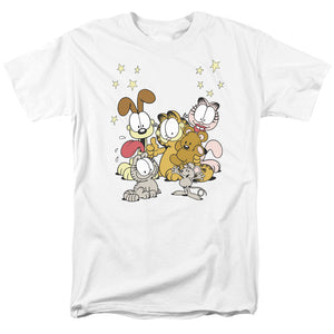 AN OFFCIALLY LICENSED GARFIELD FRIENDS ARE BEST MEN'S REGULAR FIT T-SHIRT WHITE