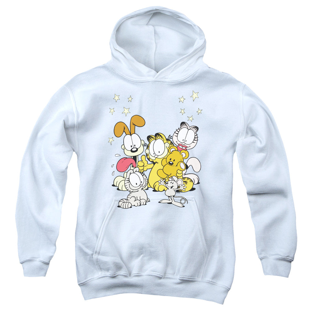 AN OFFCIALLY LICENSED GARFIELD FRIENDS ARE BEST YOUTH HOODIE WHITE