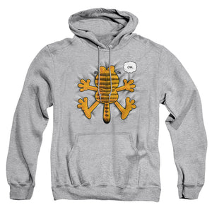 AN OFFCIALLY LICENSED GARFIELD OW ADULT UNISEX PULLOVER HOODIE ATHLETIC HEATHER