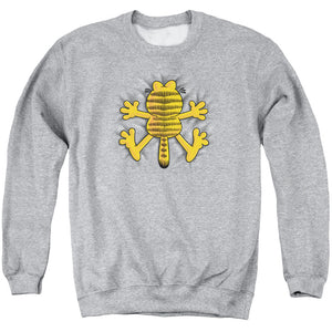 AN OFFCIALLY LICENSED GARFIELD OW ADULT UNISEX CREWNECK SWEATSHIRT ATHLETIC HEATHER