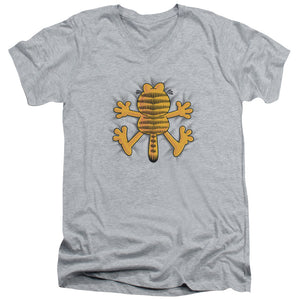 AN OFFCIALLY LICENSED GARFIELD OW MEN'S V-NECK T-SHIRT ATHLETIC HEATHER