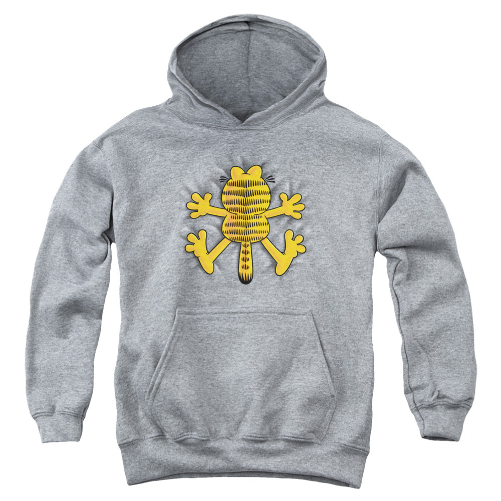 AN OFFCIALLY LICENSED GARFIELD OW YOUTH HOODIE ATHLETIC HEATHER