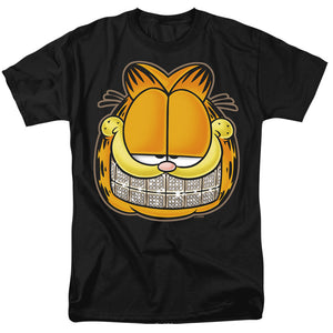 AN OFFCIALLY LICENSED GARFIELD NICE GRILL MEN'S REGULAR FIT T-SHIRT BLACK