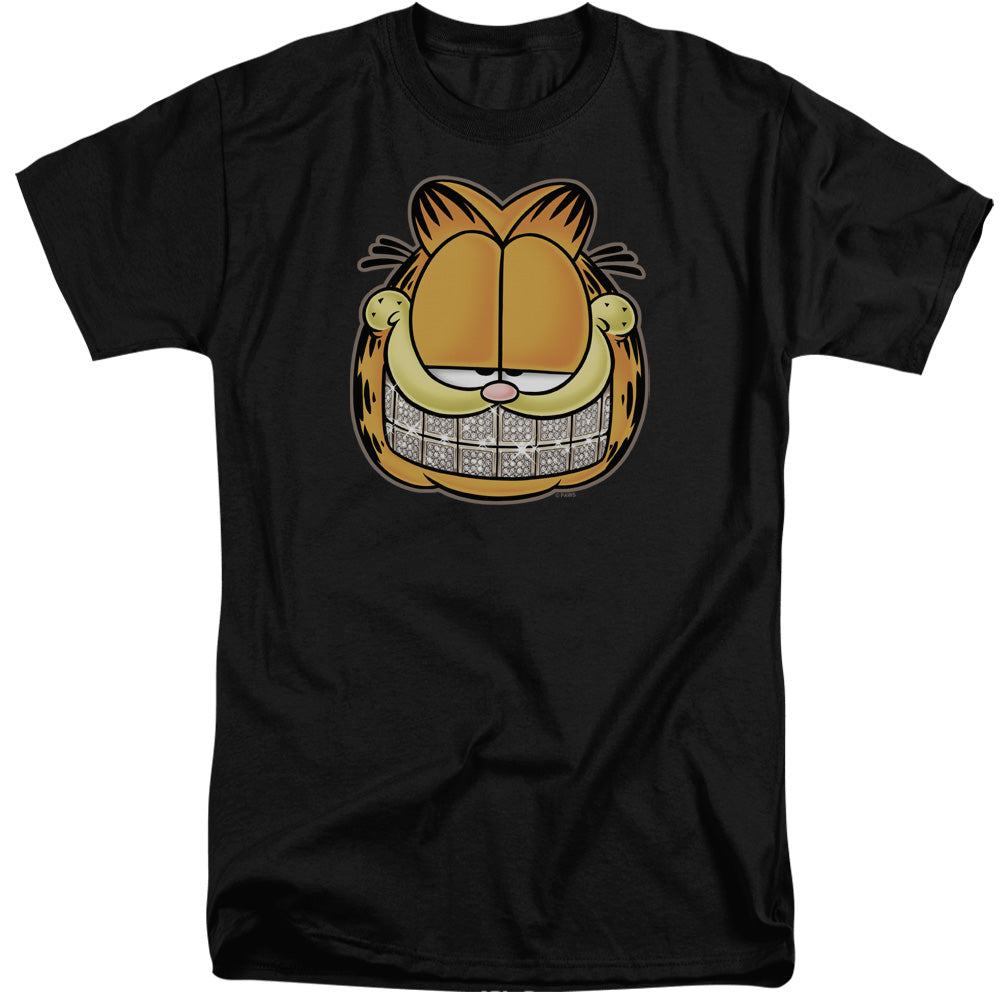 AN OFFCIALLY LICENSED GARFIELD NICE GRILL MEN'S TALL FIT T-SHIRT BLACK