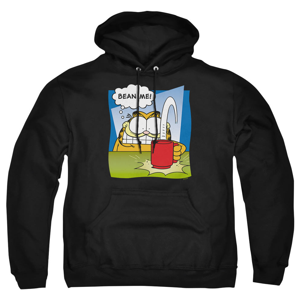 AN OFFCIALLY LICENSED GARFIELD BEAN ME ADULT UNISEX PULLOVER HOODIE BLACK