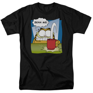 AN OFFCIALLY LICENSED GARFIELD BEAN ME MEN'S REGULAR FIT T-SHIRT BLACK