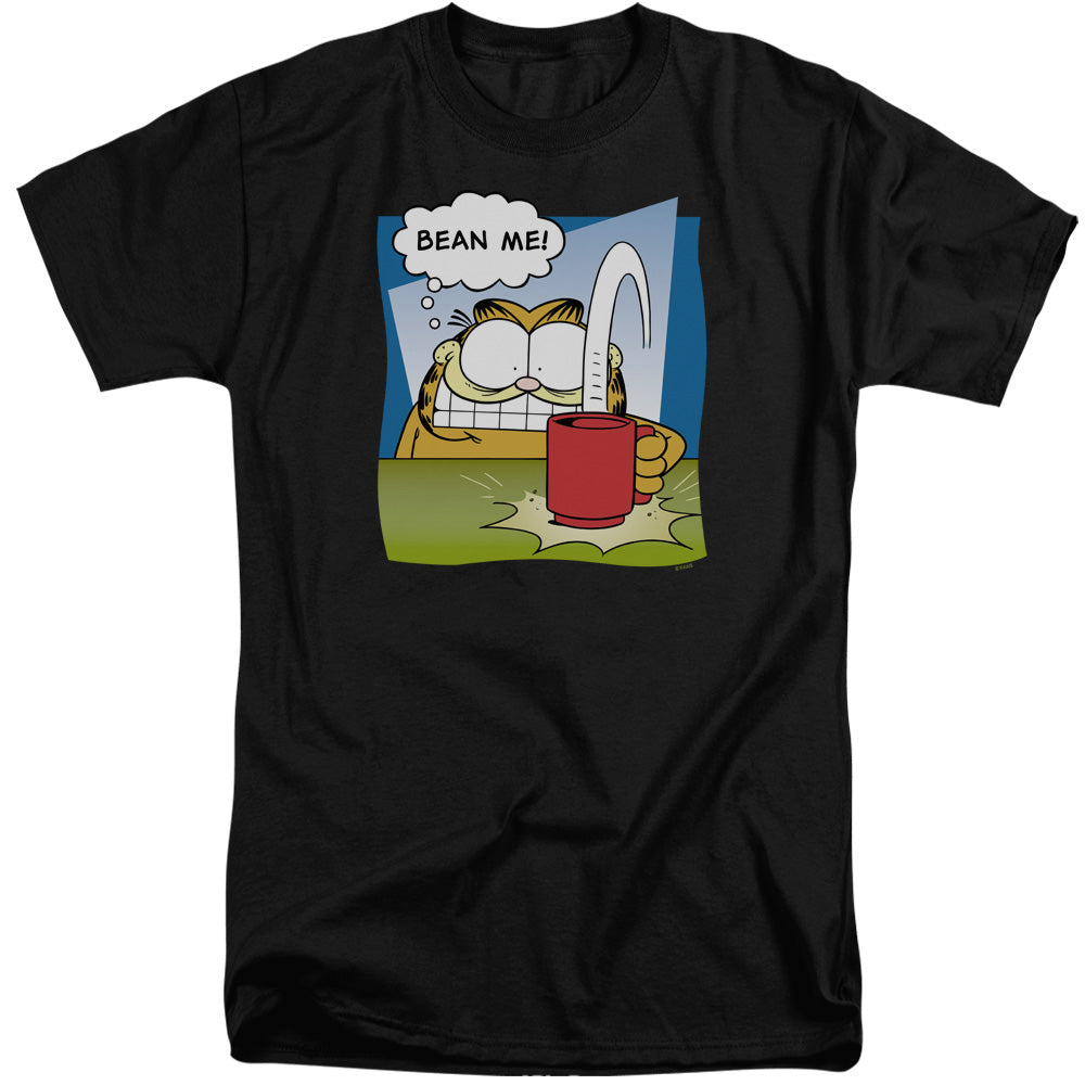AN OFFCIALLY LICENSED GARFIELD BEAN ME MEN'S TALL FIT T-SHIRT BLACK