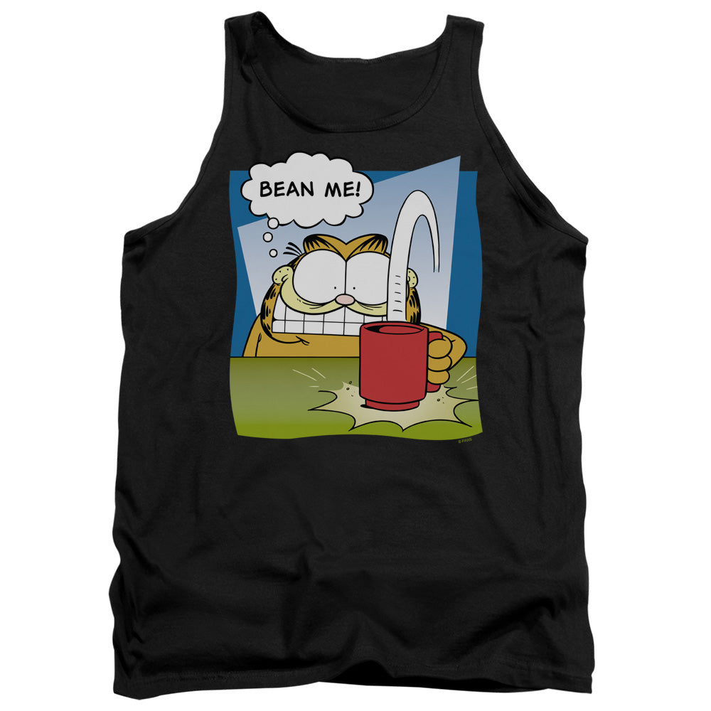 AN OFFCIALLY LICENSED GARFIELD BEAN ME ADULT UNISEX TANK TOP BLACK