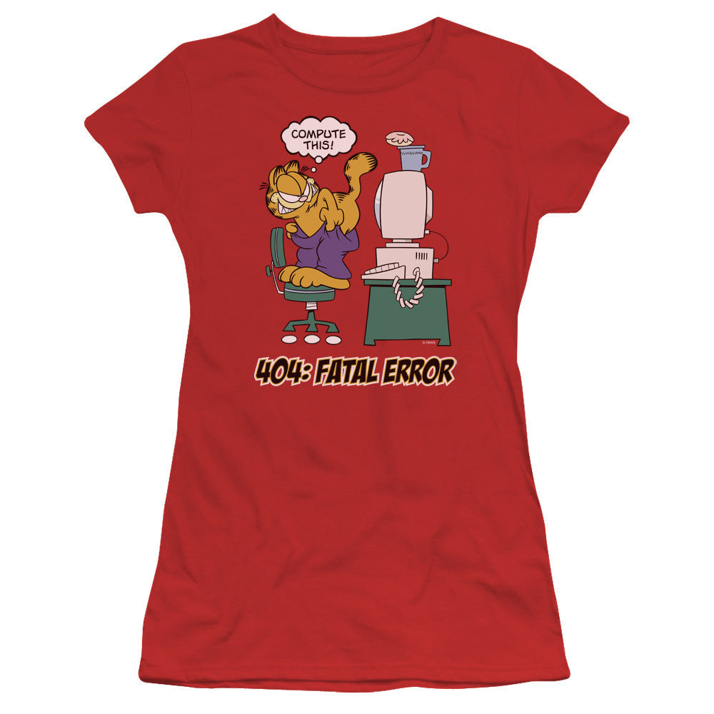 Garfield Compute This Licensed Women's T-Shirt Juniors SM