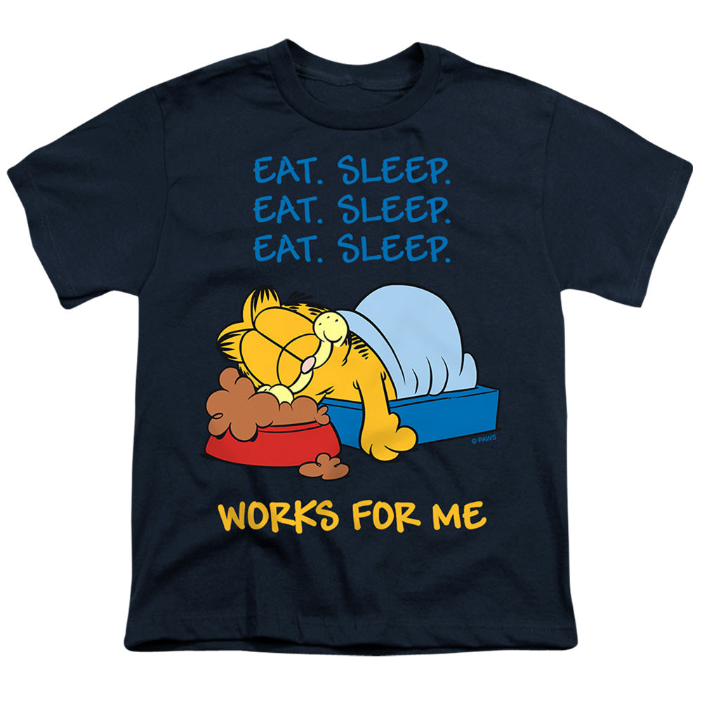 Garfield Works For Me Licensed Kid's T-Shirt (Ages 4-7) SM-XL
