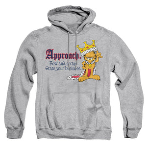 AN OFFCIALLY LICENSED GARFIELD STATE YOUR BUSINESS ADULT UNISEX PULLOVER HOODIE ATHLETIC HEATHER