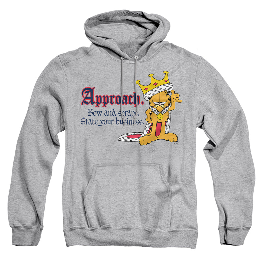 AN OFFCIALLY LICENSED GARFIELD STATE YOUR BUSINESS ADULT UNISEX PULLOVER HOODIE ATHLETIC HEATHER