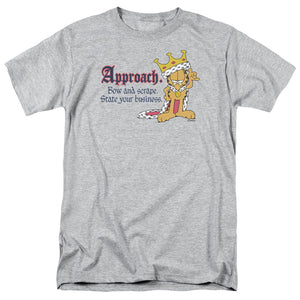 AN OFFCIALLY LICENSED GARFIELD STATE YOUR BUSINESS MEN'S REGULAR FIT T-SHIRT ATHLETIC HEATHER