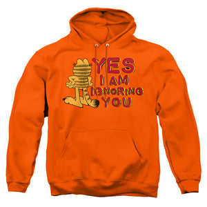 AN OFFCIALLY LICENSED GARFIELD YES I AM ADULT UNISEX PULLOVER HOODIE ORANGE