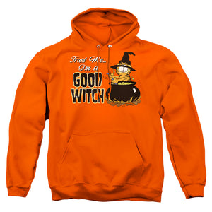 AN OFFCIALLY LICENSED GARFIELD TRUST ME ADULT UNISEX PULLOVER HOODIE ORANGE