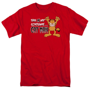 AN OFFCIALLY LICENSED GARFIELD CAT MAN MEN'S REGULAR FIT T-SHIRT RED