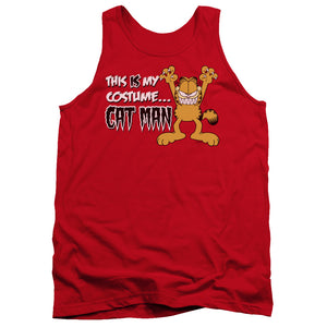 AN OFFCIALLY LICENSED GARFIELD CAT MAN ADULT UNISEX TANK TOP RED
