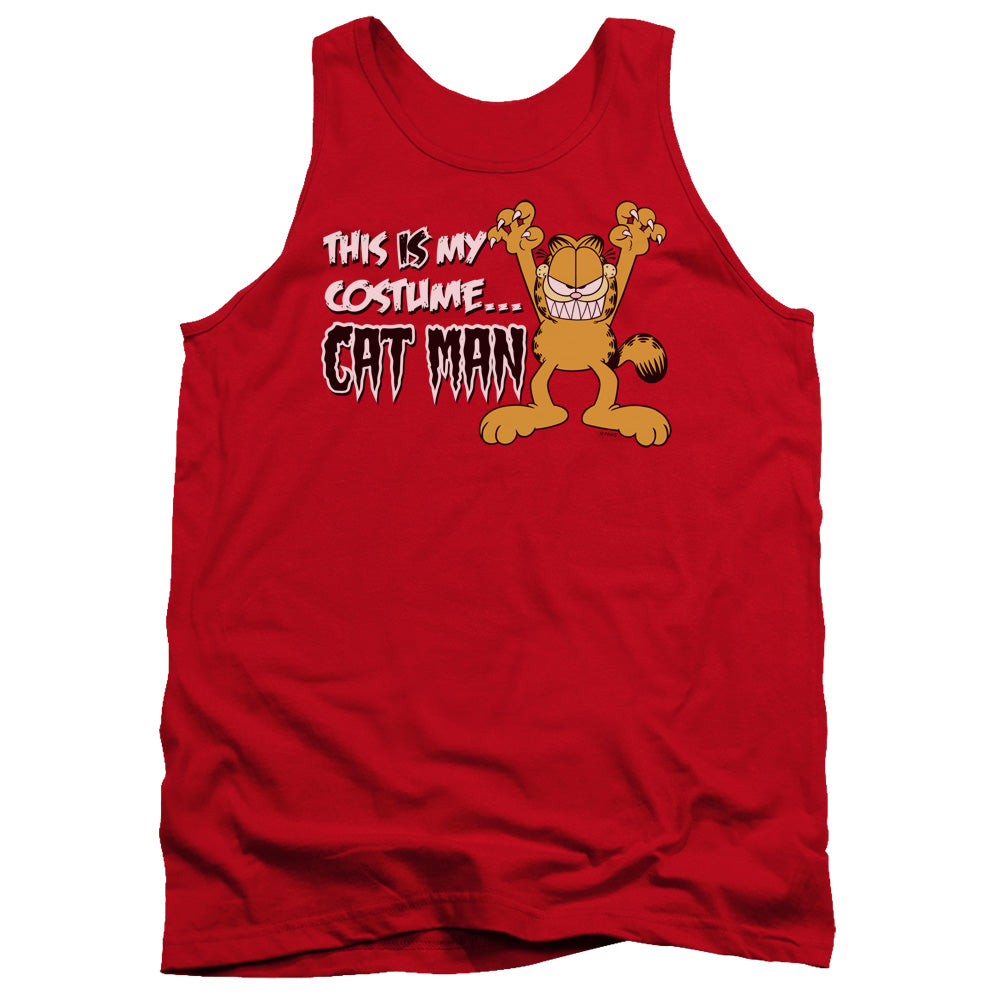 AN OFFCIALLY LICENSED GARFIELD CAT MAN ADULT UNISEX TANK TOP RED
