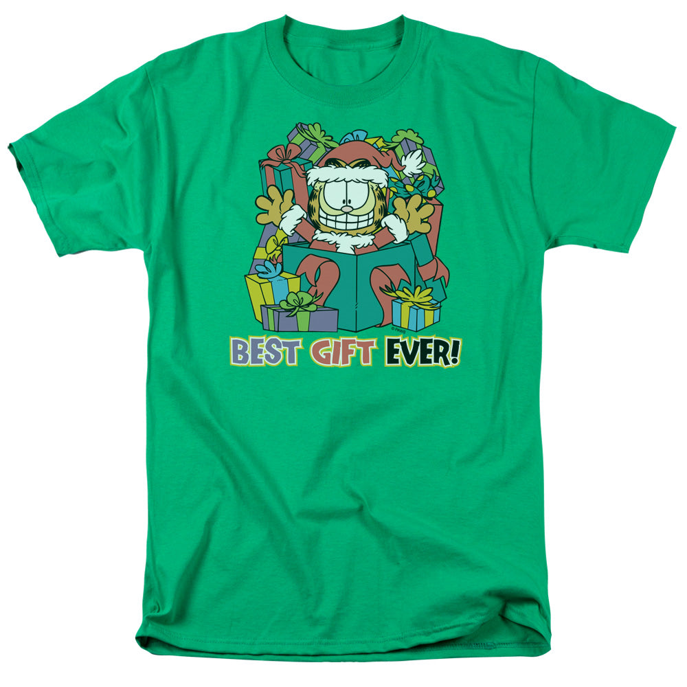 AN OFFCIALLY LICENSED GARFIELD BEST GIFT EVER MEN'S REGULAR FIT T-SHIRT KELLY GREEN