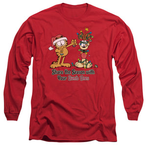AN OFFCIALLY LICENSED GARFIELD SHARE THE SEASON MEN'S LONG SLEEVE T-SHIRT RED