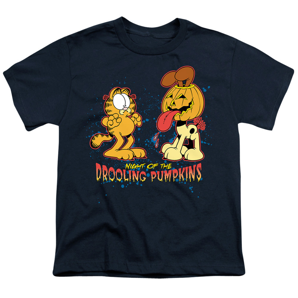 Garfield Drooling Pumpkins Licensed Kid's T-Shirt (Ages 4-7) SM-XL