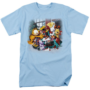 AN OFFCIALLY LICENSED GARFIELD MINE! MEN'S REGULAR FIT T-SHIRT LIGHT BLUE