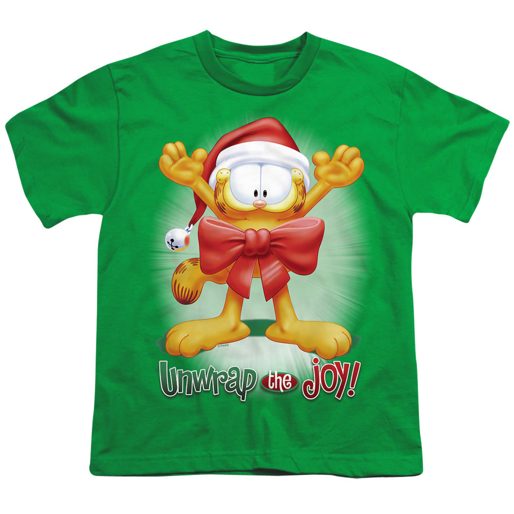 Garfield Unwrap The Joy! Licensed Kid's T-Shirt (Ages 4-7) SM-XL