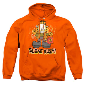 AN OFFCIALLY LICENSED GARFIELD SUGAR RUSH ADULT UNISEX PULLOVER HOODIE ORANGE