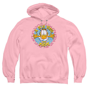 AN OFFCIALLY LICENSED GARFIELD A BIG HUG FOR MOM ADULT UNISEX PULLOVER HOODIE PINK