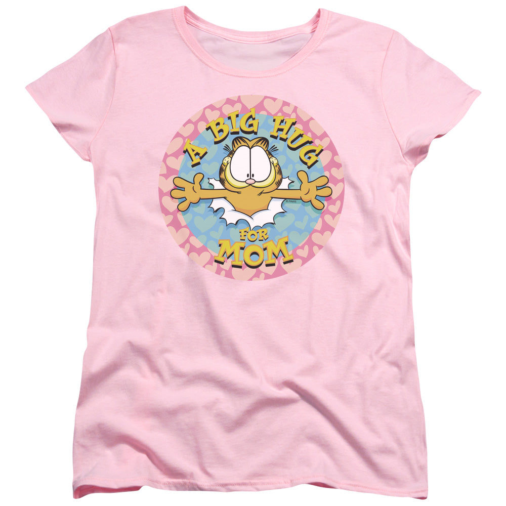 AN OFFCIALLY LICENSED GARFIELD A BIG HUG FOR MOM WOMEN'S REGULAR FIT T-SHIRT PINK
