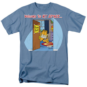 AN OFFCIALLY LICENSED GARFIELD WELCOME TO MYSPACE MEN'S REGULAR FIT T-SHIRT CAROLINA BLUE