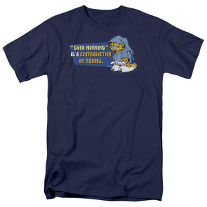 AN OFFCIALLY LICENSED GARFIELD CONTRADICITION IN TERMS MEN'S REGULAR FIT T-SHIRT NAVY