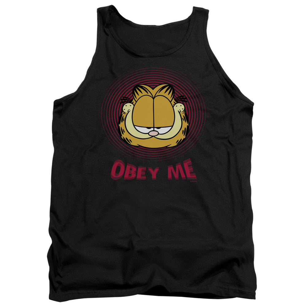 AN OFFCIALLY LICENSED GARFIELD OBEY ME ADULT UNISEX TANK TOP BLACK
