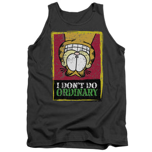 AN OFFCIALLY LICENSED GARFIELD I DONT DO ORDINARY ADULT UNISEX TANK TOP CHARCOAL