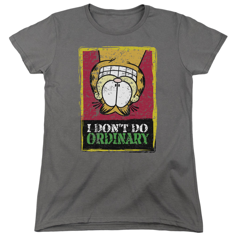AN OFFCIALLY LICENSED GARFIELD I DONT DO ORDINARY WOMEN'S REGULAR FIT T-SHIRT CHARCOAL